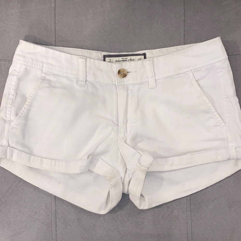 White Abercrombie khaki style shorts